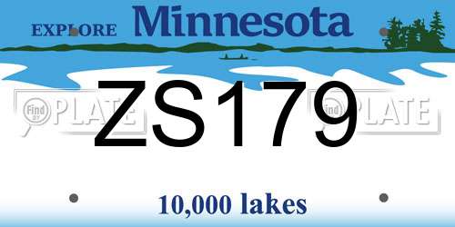 ZS179 Minnesota License Plate