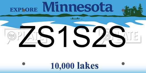 ZS1S2S Minnesota License Plate