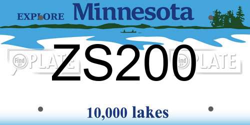 ZS200 Minnesota License Plate