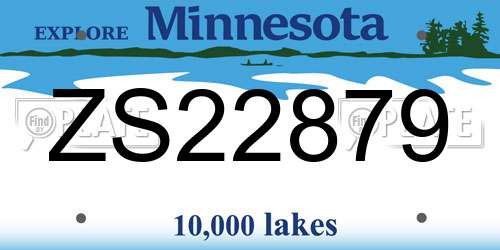 ZS22879 Minnesota License Plate