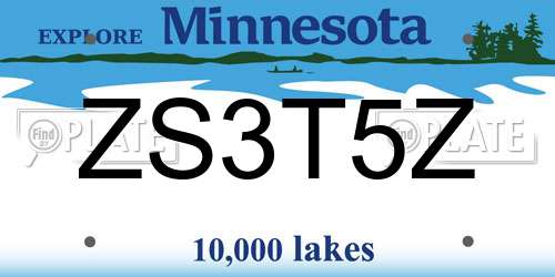 ZS3T5Z Minnesota License Plate