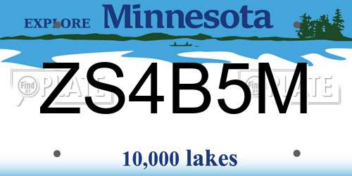 ZS4B5M Minnesota License Plate