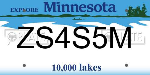 ZS4S5M Minnesota License Plate