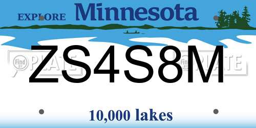 ZS4S8M Minnesota License Plate