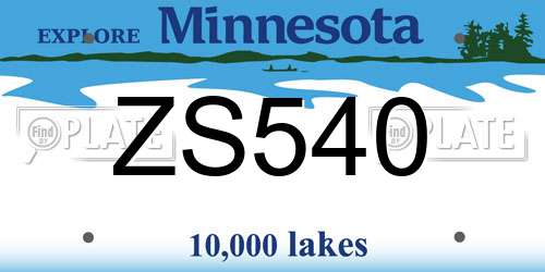 ZS540 Minnesota License Plate