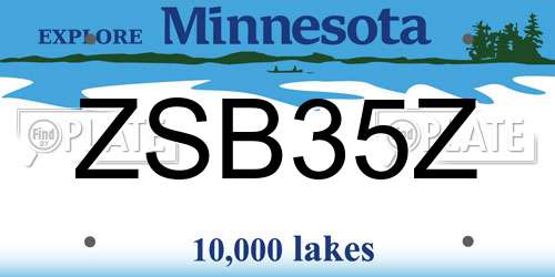 ZSB35Z Minnesota License Plate