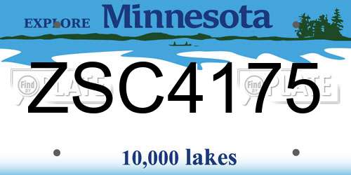 ZSC4175 Minnesota License Plate