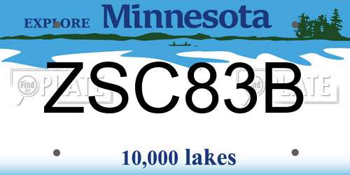 ZSC83B Minnesota License Plate