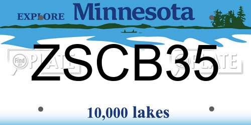 ZSCB35 Minnesota License Plate