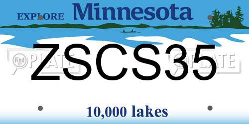 ZSCS35 Minnesota License Plate