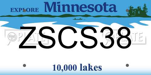 ZSCS38 Minnesota License Plate