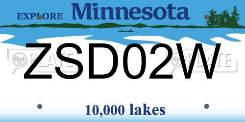 ZSD02W Minnesota License Plate