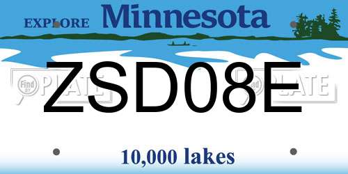 ZSD08E Minnesota License Plate