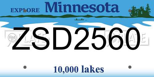 ZSD2560 Minnesota License Plate