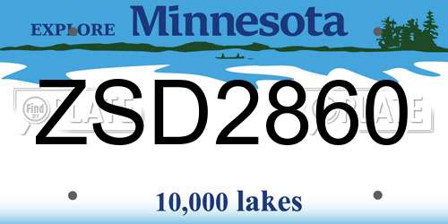 ZSD2860 Minnesota License Plate