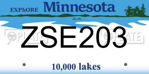 ZSE203 Minnesota License Plate