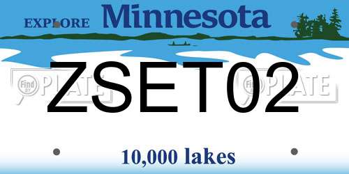 ZSET02 Minnesota License Plate