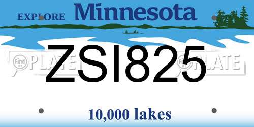 ZSI825 Minnesota License Plate