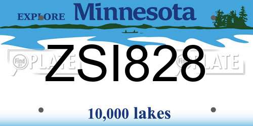 ZSI828 Minnesota License Plate