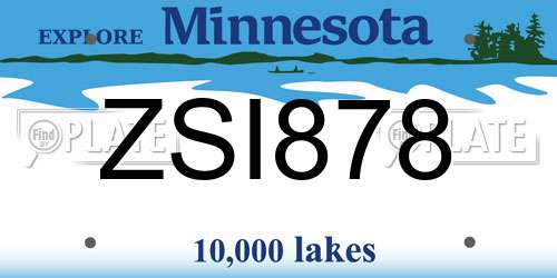 ZSI878 Minnesota License Plate