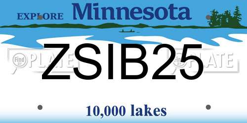 ZSIB25 Minnesota License Plate