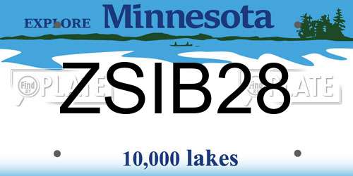 ZSIB28 Minnesota License Plate