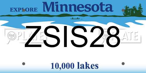 ZSIS28 Minnesota License Plate