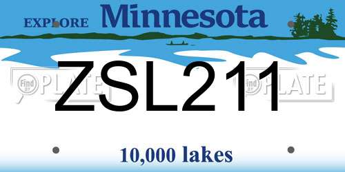 ZSL211 Minnesota License Plate
