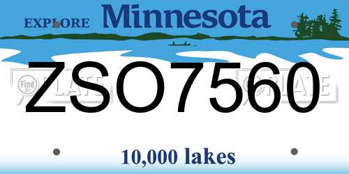 ZSO7560 Minnesota License Plate
