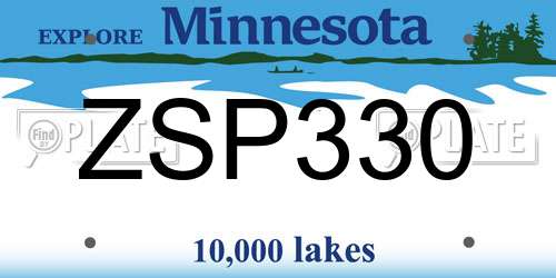 ZSP330 Minnesota License Plate