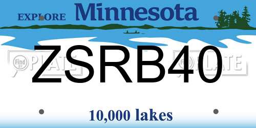 ZSRB40 Minnesota License Plate