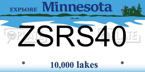 ZSRS40 Minnesota License Plate