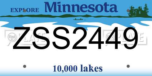 ZSS2449 Minnesota License Plate