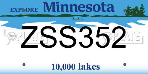 ZSS352 Minnesota License Plate