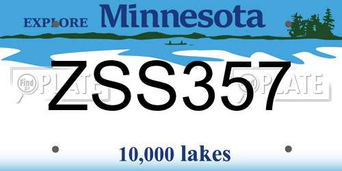 ZSS357 Minnesota License Plate