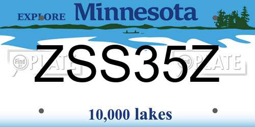 ZSS35Z Minnesota License Plate