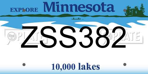 ZSS382 Minnesota License Plate
