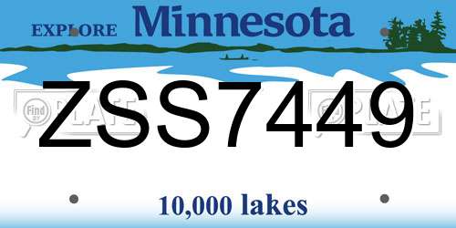 ZSS7449 Minnesota License Plate