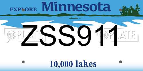 ZSS911 Minnesota License Plate