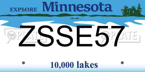 ZSSE57 Minnesota License Plate