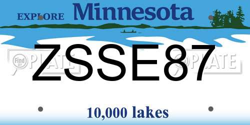 ZSSE87 Minnesota License Plate