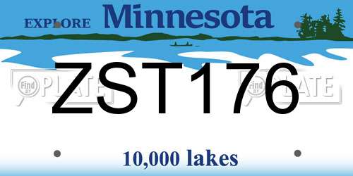 ZST176 Minnesota License Plate