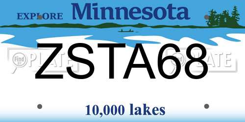 ZSTA68 Minnesota License Plate