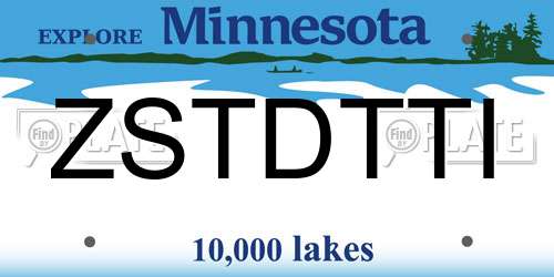 ZSTDTTI Minnesota License Plate