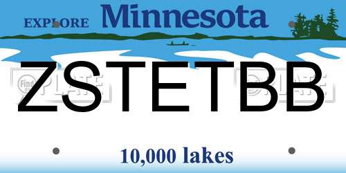 ZSTETBB Minnesota License Plate