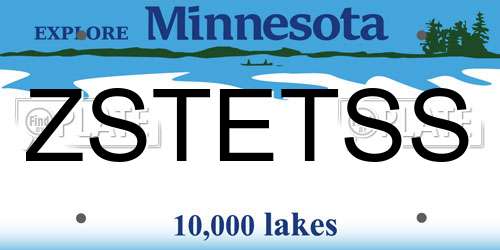 ZSTETSS Minnesota License Plate