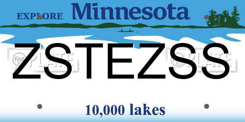 ZSTEZSS Minnesota License Plate