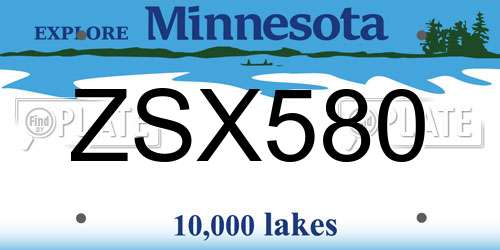 ZSX580 Minnesota License Plate