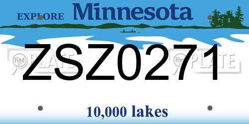 ZSZ0271 Minnesota License Plate