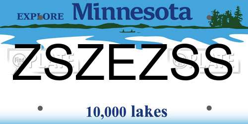 ZSZEZSS Minnesota License Plate